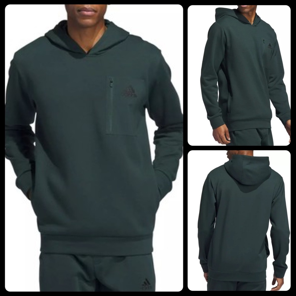Adidas Men's Green Hoodie Fleece